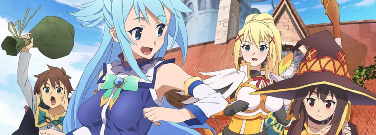 Imagem: Personagens de 'KonoSuba' no animê.