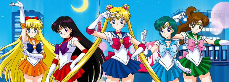 Imagem: As Sailor Moon na versão dos anos 1990.