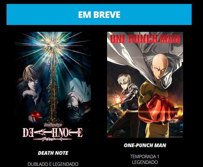 Death Note' dublado e 'One-Punch Man' legendado chegam em breve na