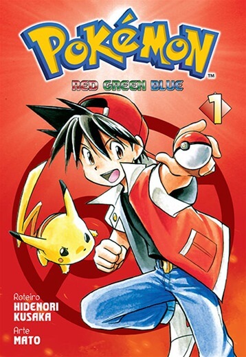 Imagem: Capa nacional do 1º volume de 'Pokémon Red Green Blue'.