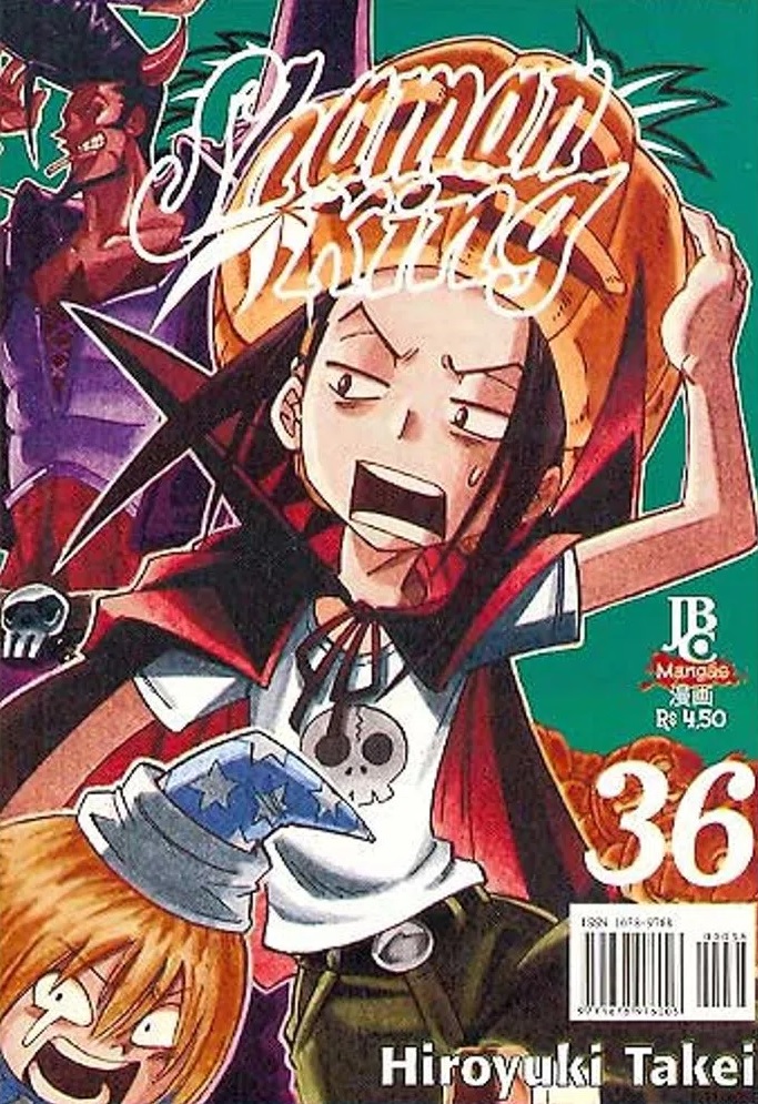 Capa do volume 36 de Shaman King pela JBC, custandp R$4,50.