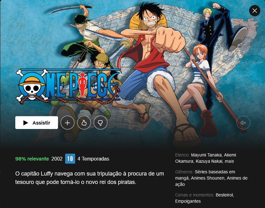 One Piece: Netflix adicionará mais nove temporadas dubladas em breve