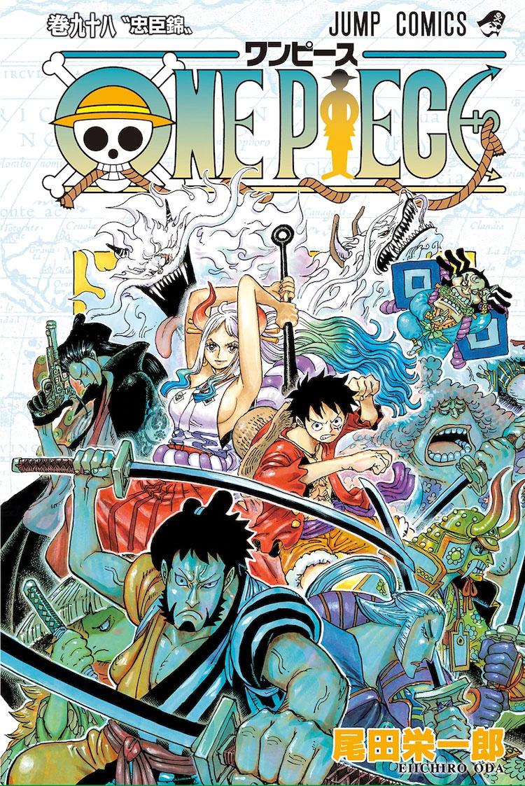Imagem: Capa do volume 98 de 'One Piece'. A edição é a japonesa.