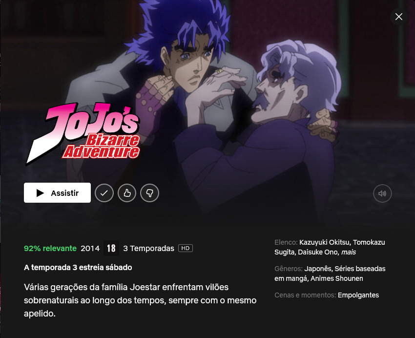 Imagem: Tela de 'Jojo' na Netflix.