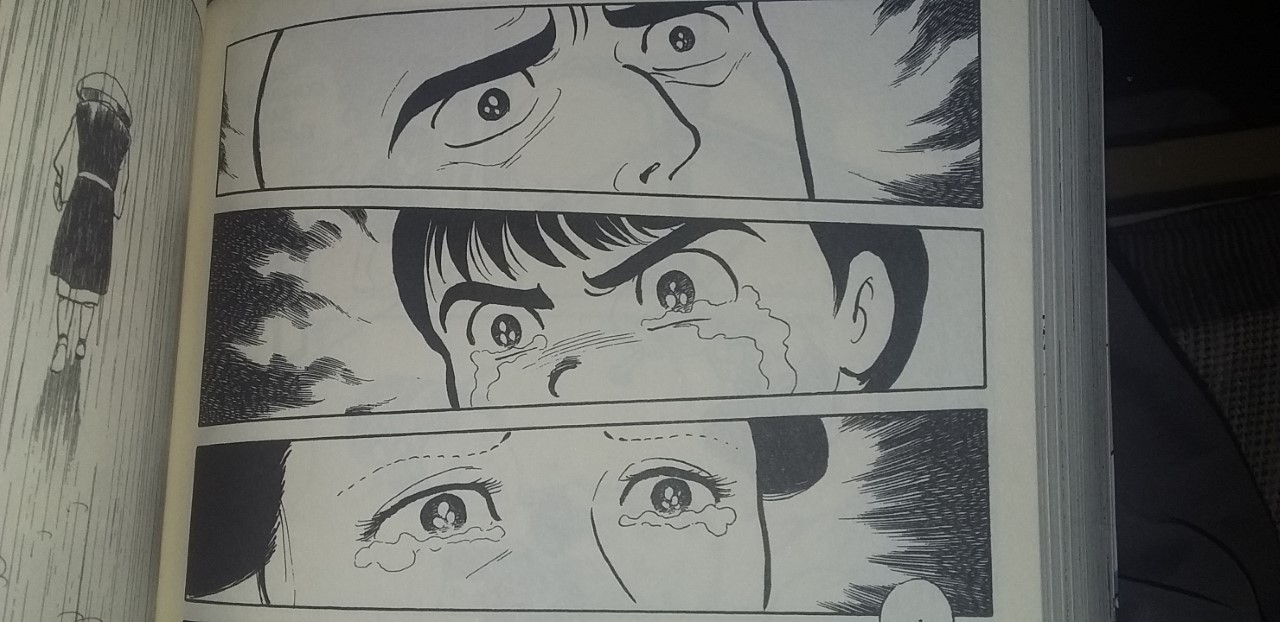 Imagem: Cena de 'Hokusai' do Ishinomori, mostrando 3 rostos.