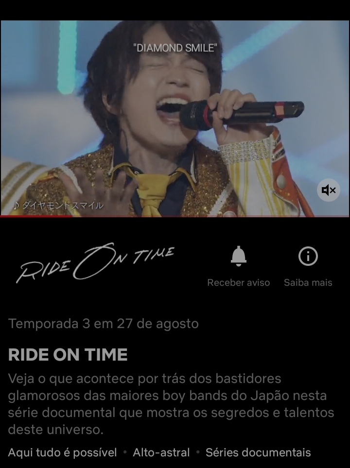 Imagem: Tela de 'Ride on Time' na Netflix.