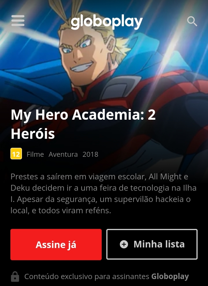 My Hero Academia: 1° filme está disponível no Globoplay