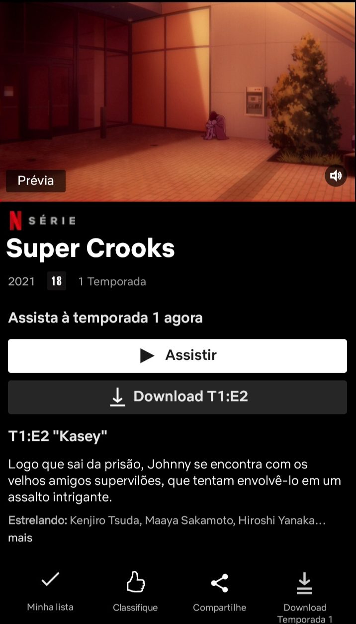 Imagem: Página de 'Super Crooks' na Netflix.
