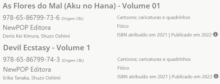 As Flores Do Mal (aku No Hana) Vol.1 + Vol. 2 - Shuzo Oshimi - Editora  Newpop - 2 Mangás