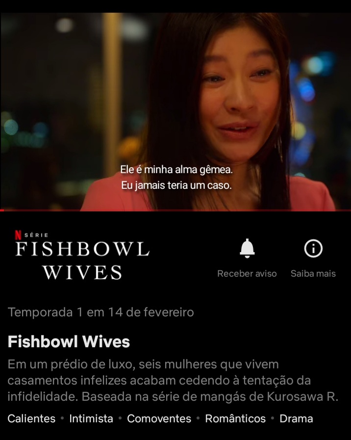 Imagem: Tela de Fishbowl Wives na Netflix.