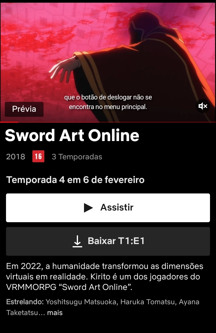 Assistir Sword Art Online Dublado Todos os Episódios Online