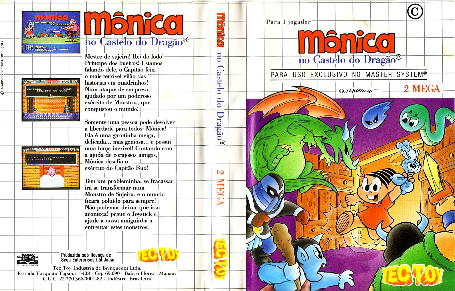 Imagem: Capa do jogo Mônica no Castelo do Dragão, da TecToy.