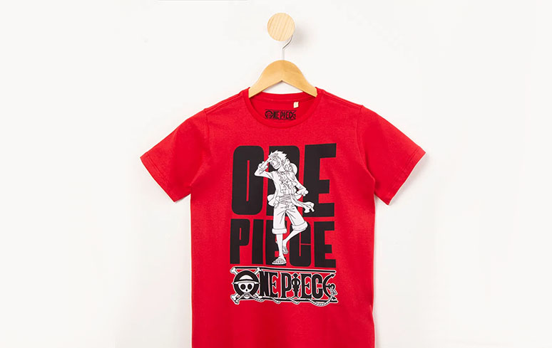 Camiseta feminina regular Luffy vermelha, One Piece
