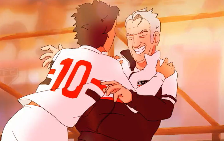 Anime character wearing a são paulo futebol clube shirt