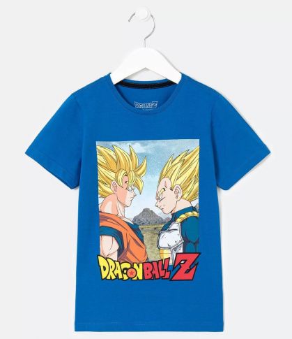 Imagem: Camiseta azul infantil de 'Dragon Ball Z'.