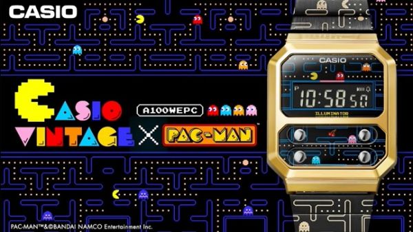 Imagem: Foto promocional do relógio com o logo do Pacman.