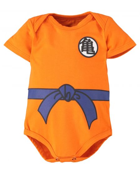 Imagem: Roupinha de bebê no estilo da roupa laranja do Goku.
