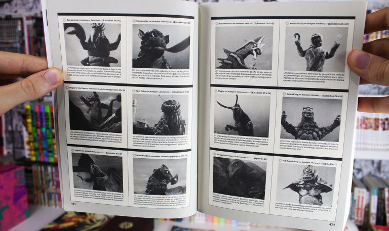 imagem: páginas de galeria de monstros do volume 2 de Spectreman