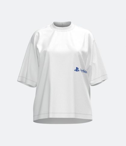 Imagem: Camiseta branca com logo do playstation.