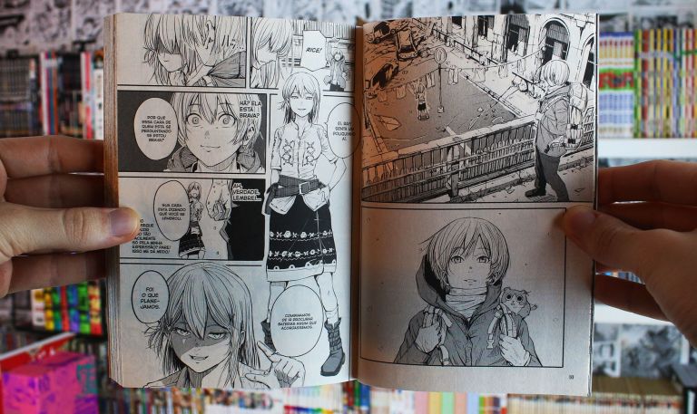 imagem: foto das páginas internas do volume 1 do mangá Alma