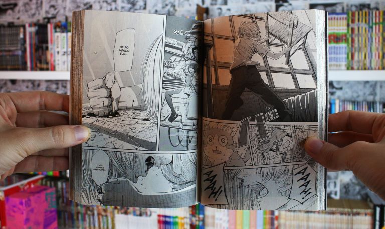 imagem: foto das páginas internas do volume 1 do mangá Alma