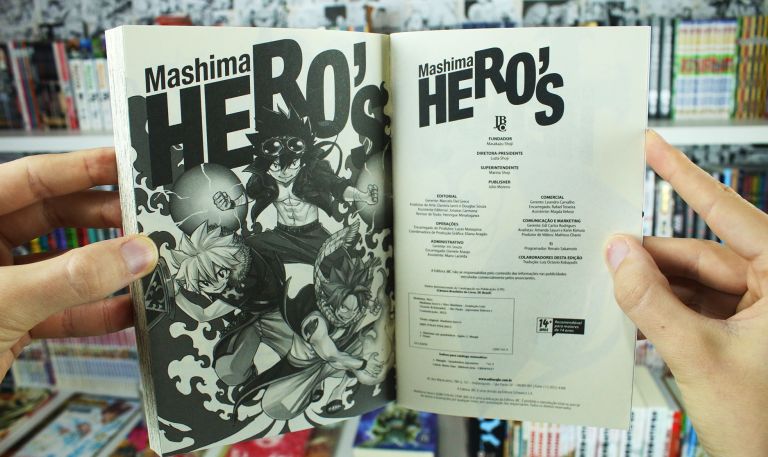 imagem: página de expediente do mangá Mashima Hero's
