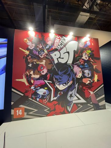 imagem: ilustração de divulgação de Persona 5 Tactica no estande da Sega na Brasil Game Show 2023