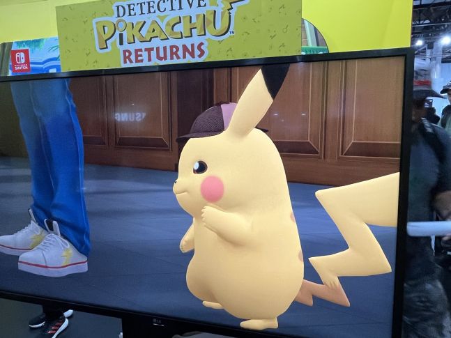 imagem: Pikachu na demo de Detective Pikachu Returns