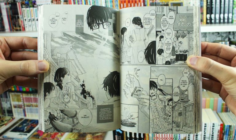 imagem: páginas de história do vol. 1 do mangá Sangatsu no Lion