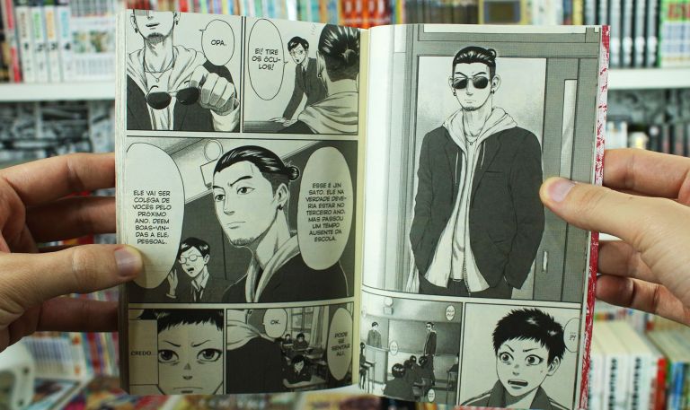 IMAGEM: foto das páginas de história do volume 1 do mangá Boys Run The Riot