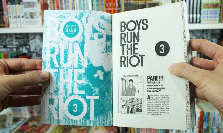 IMAGEM: foto da última página do volume 3 do mangá Boys Run The Riot
