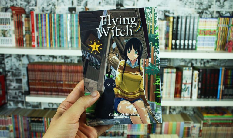 imagem: capa do volume 1 do mangá Flying Witch